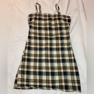 Brown checkered dress, size xs